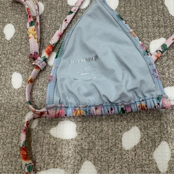 Blackbough Swim bikini top venice floral Tessa Ruffled Triangle pastel tie - Image 5