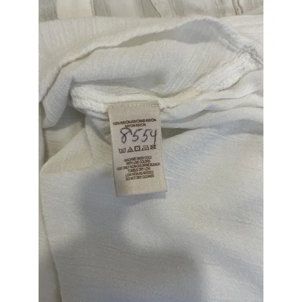 Free people white gauze boyfriend button down shirt Size Medium - Image 9