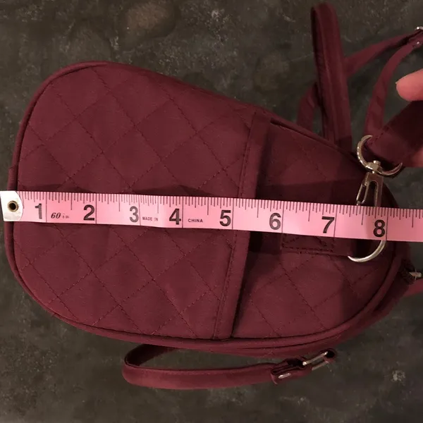 Quilted Burgundy Women’s Carryall Shoulder Bag - Image 9