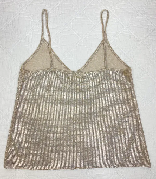 PacSun L.A. HEARTS silver & gold Sheer Mesh tank top - Image 4