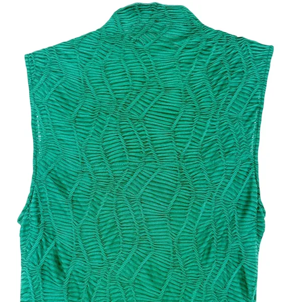 House of Harlow Green Textured Mock Neck Sleeveless Bodycon Midi Dress Size XS - Image 7