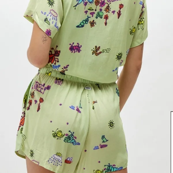 Obey doodles shorts green bug print nwt spring logo casual art host pick - Image 3