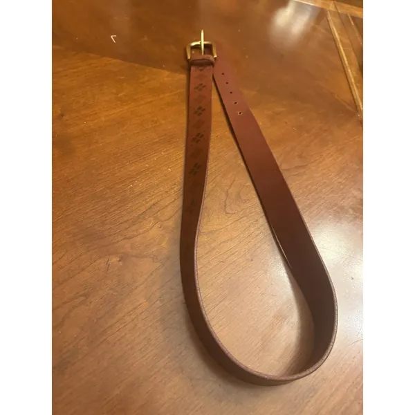 Vintage Gold Buckle Women’s Leather Belt Made In USA S - Image 3