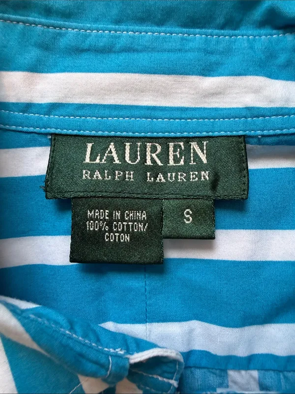Lauren Ralph Lauren striped cotton button up shirt sz S - Image 2