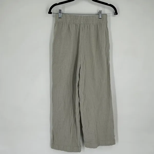 Madewell Breezewoven Pull On Wide Leg Pants Sz XS Linen Blend Casual‎ Sage Green - Image 5