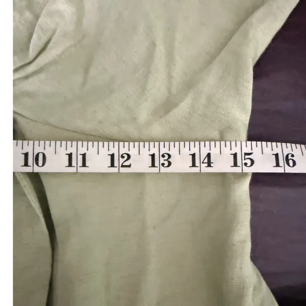 Anthropologie Sage Green Linen Blend Twist Front Midi‎ Dress US 8 UK 12 EU 40 - Image 10