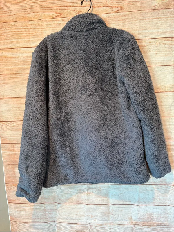 Patagonia Gray Fuzzy Full-Zip Fleece Jacket WOMENS LG - Image 2