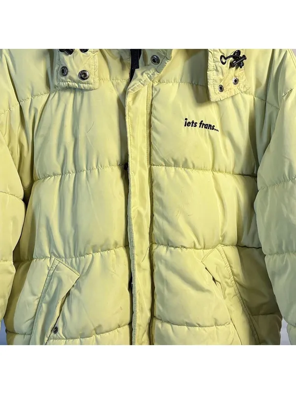 iets frans... Lime Hooded Puffer Jacket Yellow Size M - Image 4