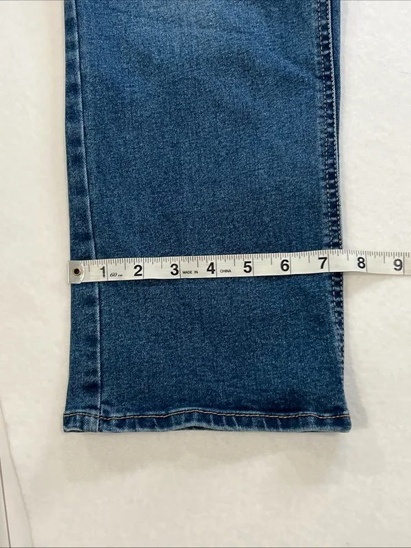 FRYE Women’s Blue Straight-Leg Denim Jeans size 4/27 slight distressed 5 pockets - Image 10