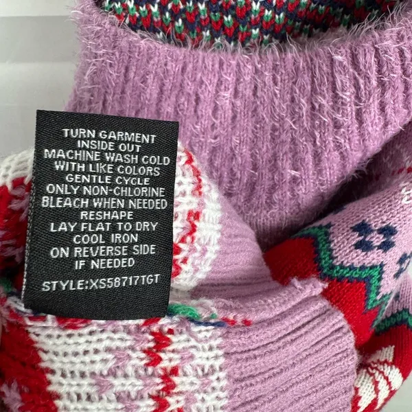 33 Degrees Fair Isle Snowflake XXL Purple Red Winter Knit Pullover‎ - Image 5