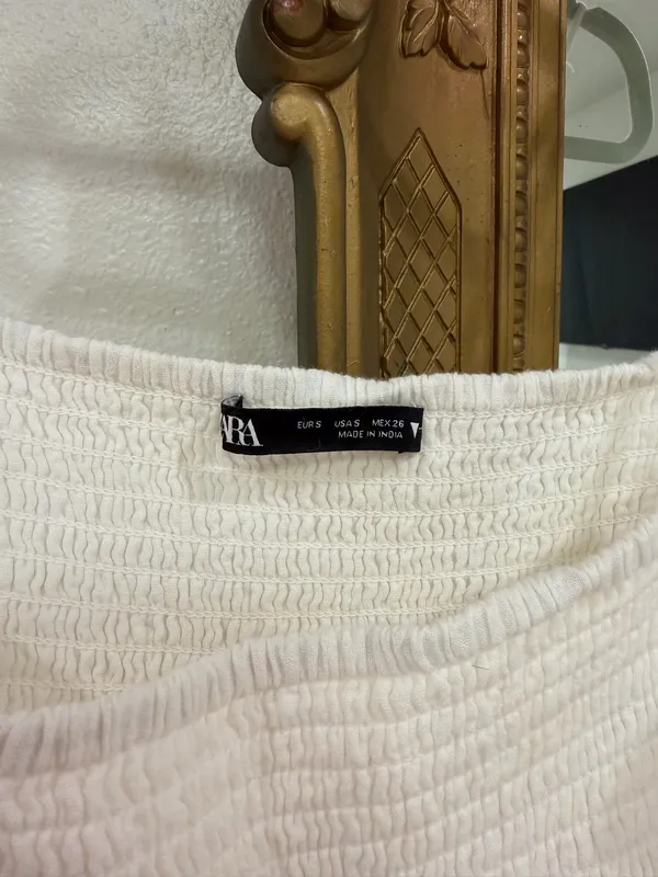 ZARA Babydoll Dress Mini White - Image 2