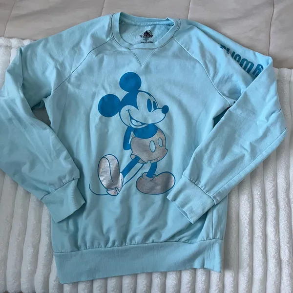 Disney World Light Blue Mickey Mouse Sweater Crewneck - Image 5