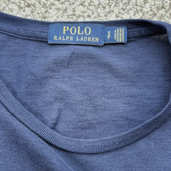 Polo Ralph Lauren Tee Women SM Navy White Stripe‎ Hibiscus Long Sleeve Nautical - Image 7