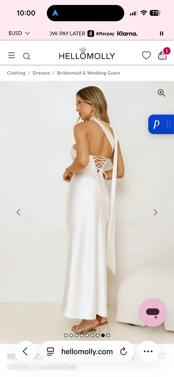 Hello Molly Be Noticed Satin Maxi Dress in Champagne - Image 4