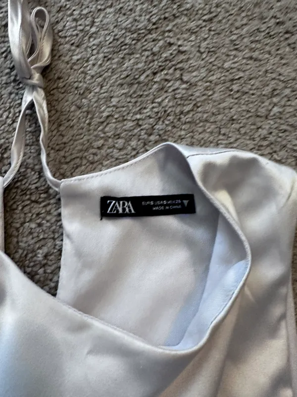 ZARA White Satin Dress - Image 5