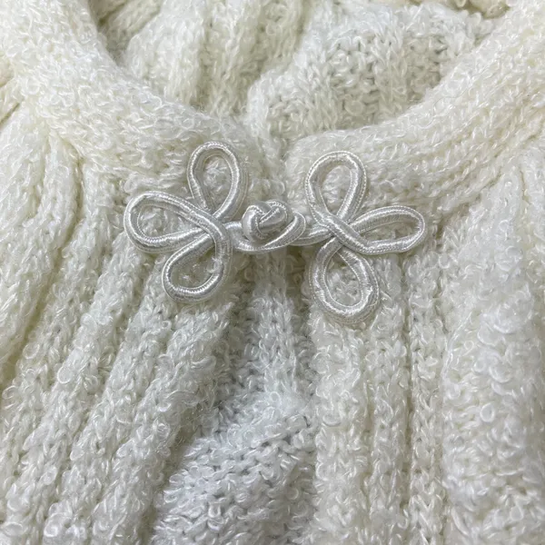 Susan Ess Womens Cardigan Size Large Boucle Frog Closure Sweater Cottage Twee - Image 8