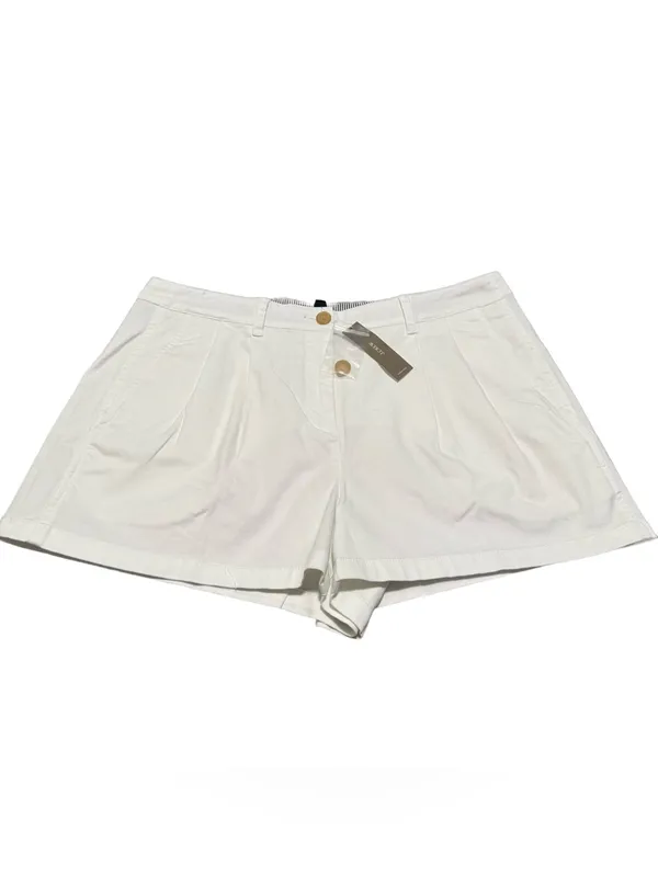 J. Crew Heritage Pleated Shorts Women's 10 Chino White Cotton Casual Preppy NWT - Image 4
