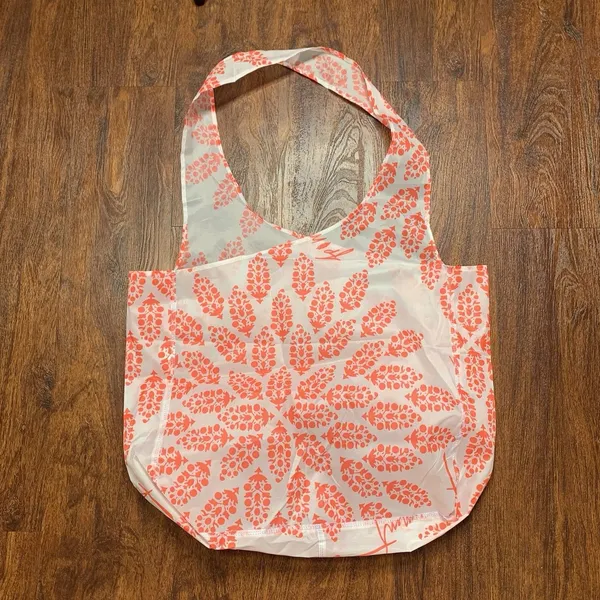 Free People FP Movement Reusable Tote Bag Coral Pink Floral Ripstop Shopper - Image 2