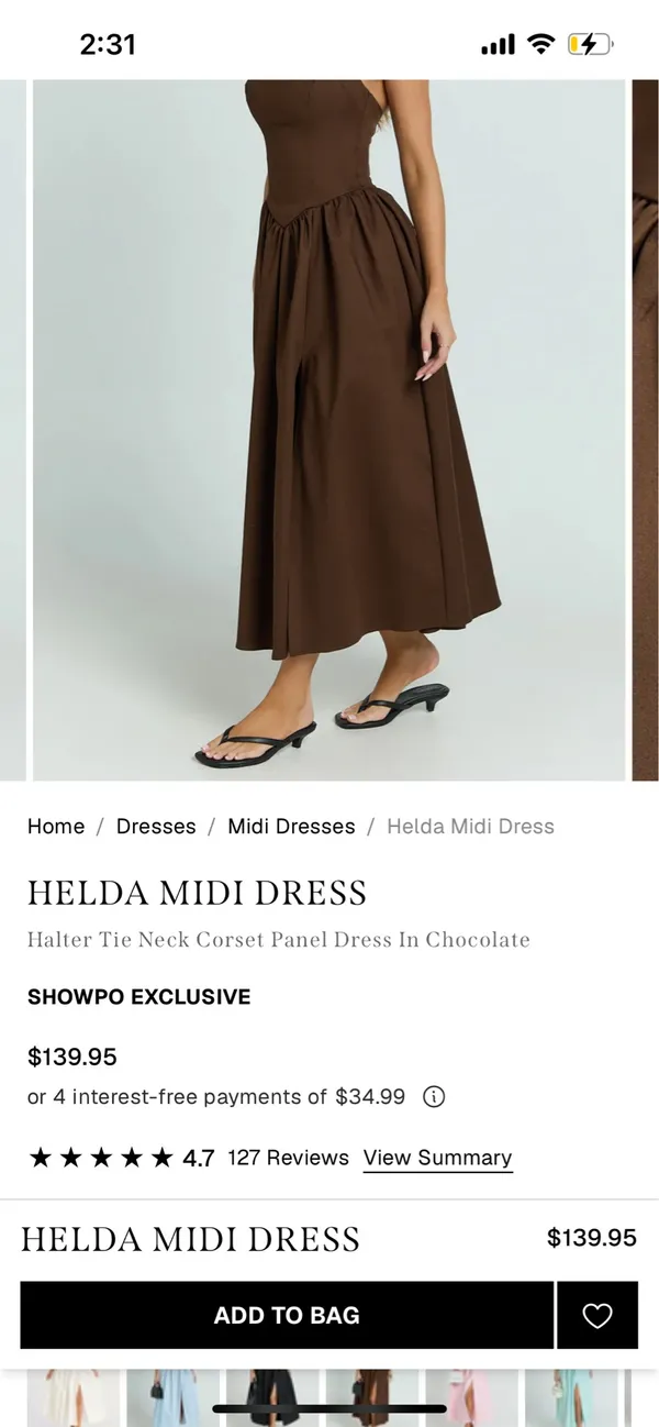 New Showpo Helda Midi Dress Halter Tie Neck Corset Dress Size Small MSRP $139 - Image 2
