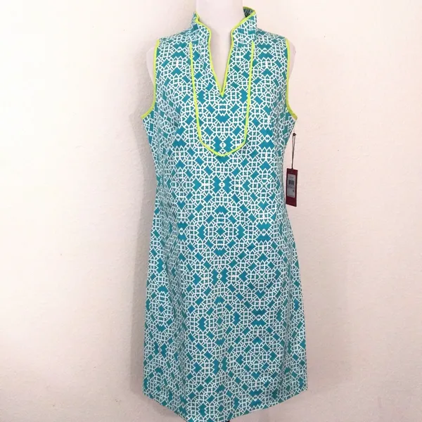 Vince Camuto abstract print sleeveless sheath dress women’s Size 6 multicolor - Image 2