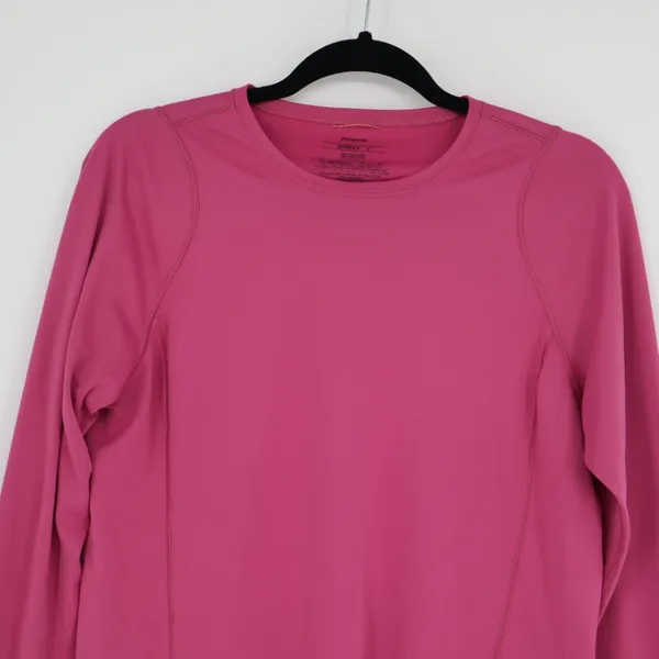 Patagonia Women's Pink Long Sleeve Shirt Size Lage‎ Base Layer Outdoor Hiking - Image 2