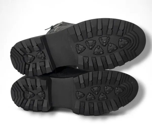 JUSTFAB Breyona Buckled Flat Boot Size 8 Product Description New! Padded insole for extra comfort Material: Faux Leather Heel Height: 1.25" Shaft Height (based on size 8): 10.7" Measurements will vary slightly Imported - Image 10