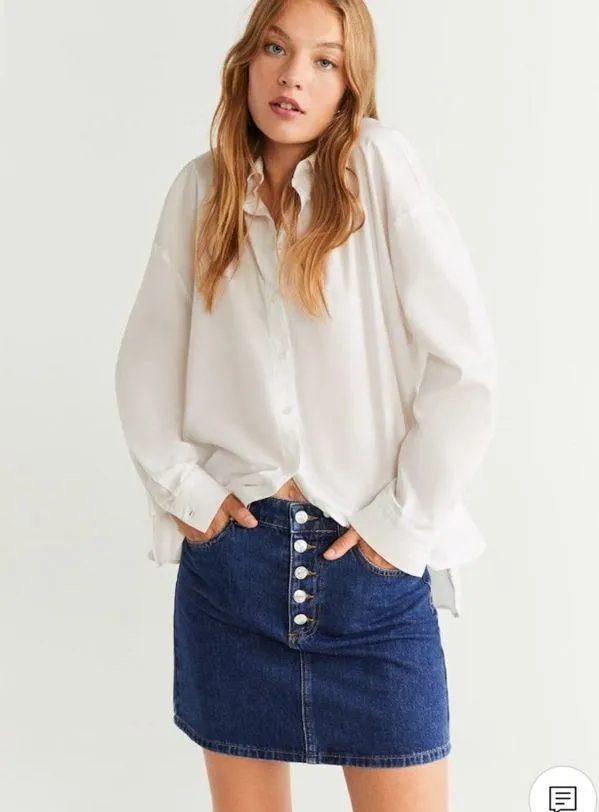 Mango Button denim miniskirt - Image 4