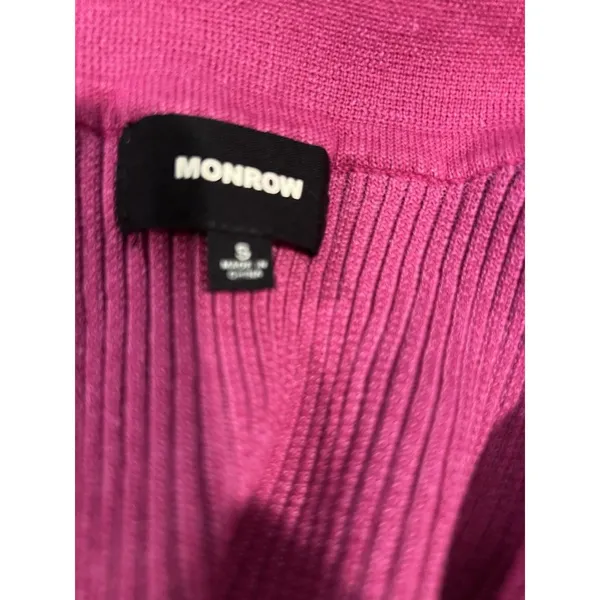 Monrow Magenta Ribbed Sweater Size Small Pink - Image 5