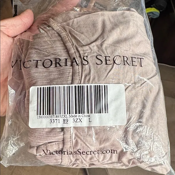 NIP Victoria’s Secret Taupe Ribbed Slip Dress Mini Chemise Size Large - Image 11