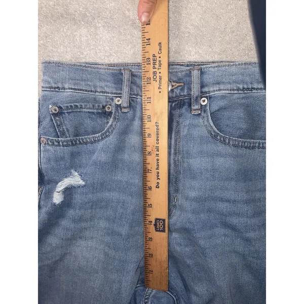 American Eagle High Rise Baggy Jean Blue Women's Jeans‎ Size 6 Distressed - Image 7