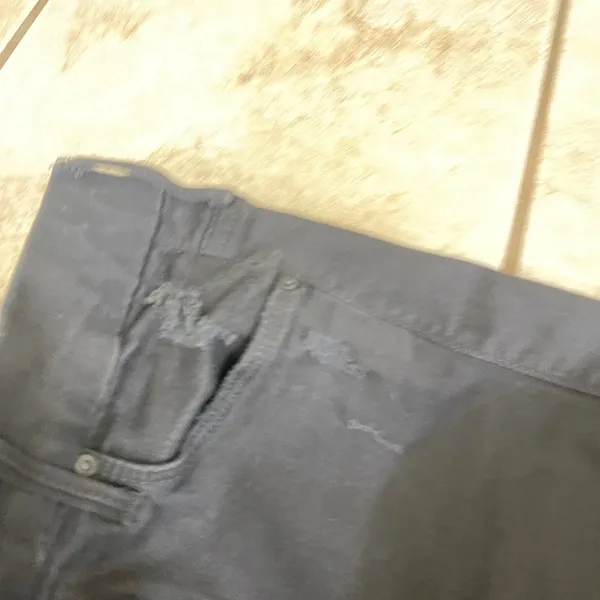 Mother Looker Ankle Fray Jeans Guilty as Sin Black Distressed Skinny 27 EUC - Image 3