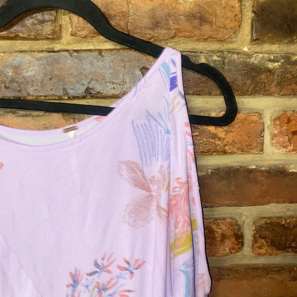 Free People Lavender Lilac Purple Floral Clear Skies Tunic Mini Dress Size Small - Image 3