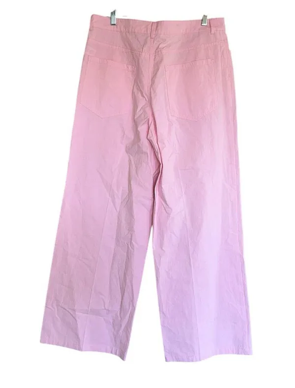 Nwot Zara Wide Leg Cotton Bloggers Fave Wide Leg Pant Super High Rise Large - Image 4