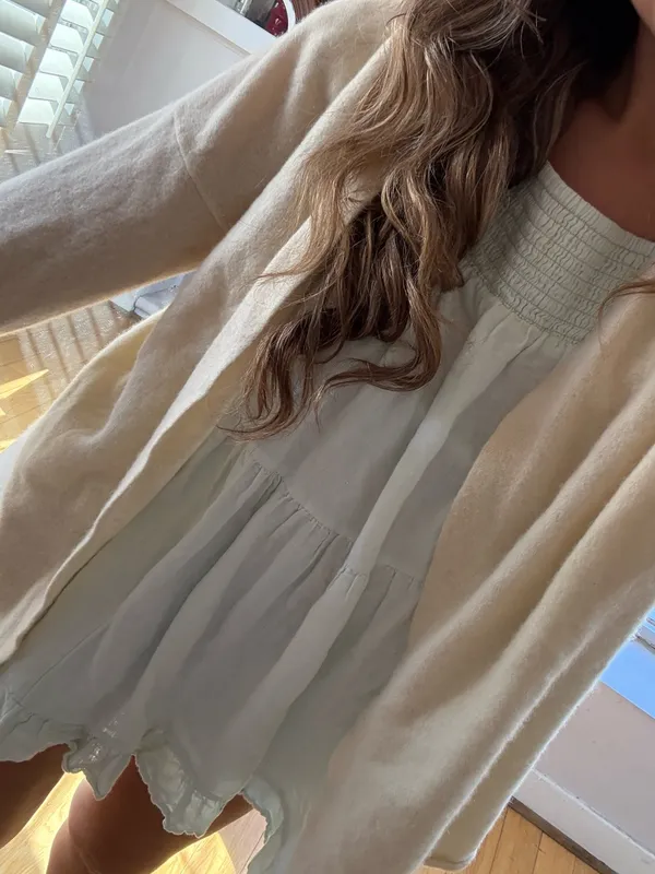 Reformation Cream Women's Sweater Cardigan Sz M - Image 5