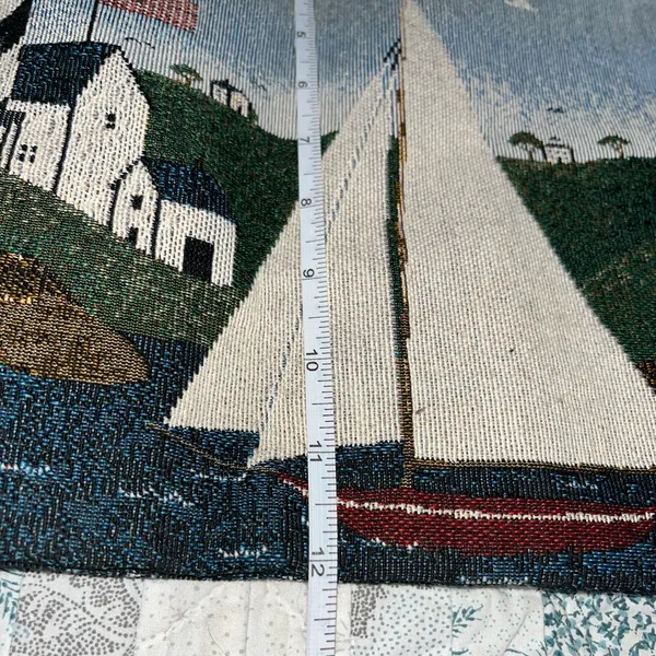 Handmade 16.5”x12” Tote Bag Tapestry Warren Kimble "Coastal Breeze" Placemats - Image 9