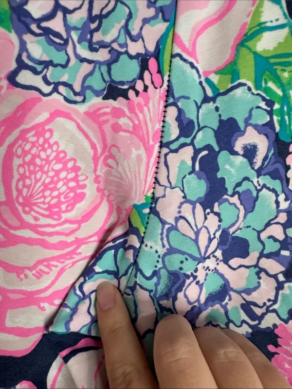 Lilly Pulitzer Callahan Navy Shorts with Pink/Purple Floral Bouquet Print Sz 0 - Image 8