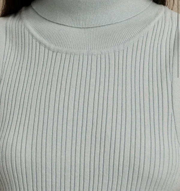 VARLEY Anastasia Rib Knit Mock Neck Tank - Winter Sky (Light Blue) - Large - NWT - Image 9