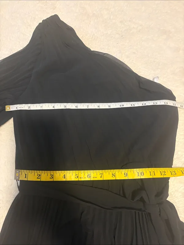 Lulus Divine Charm Black Pleated One-Shoulder Maxi Dress Size Large NWT Formal - Image 6