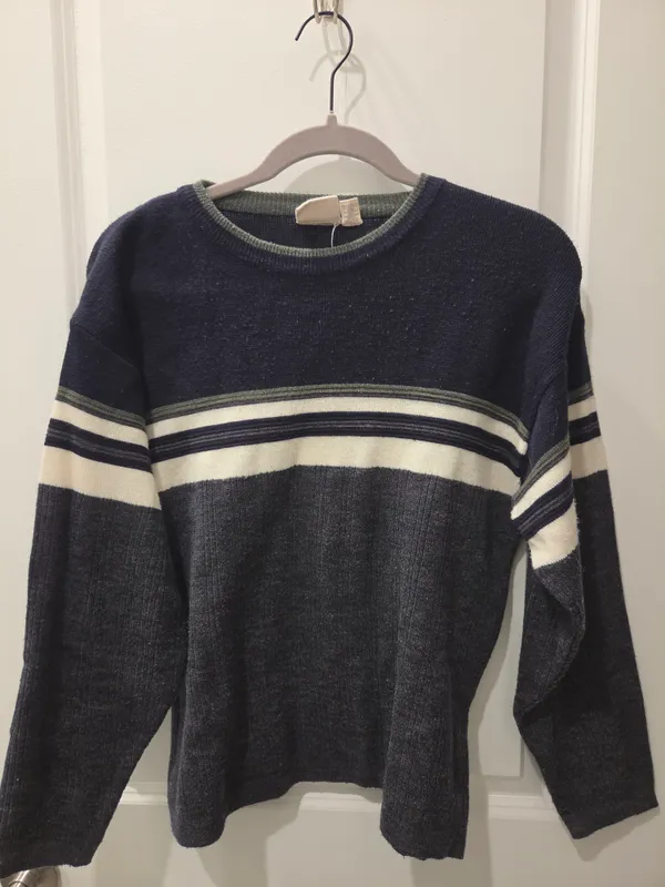 Vintage Canyon River Blues Striped Knit Sweater - Youth L (14-16) - Image 2