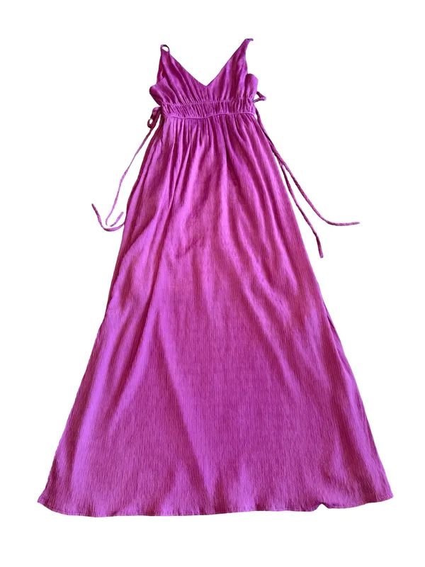 Taylor Sleeveless Maxi Dress Orchid Purple Side-Slit Pockets Size XS Women's - Image 9