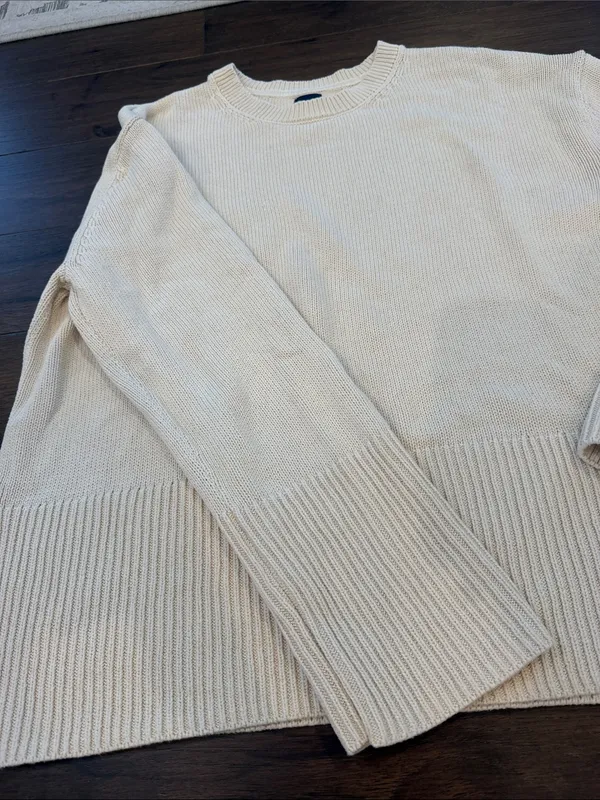 GAP Women’s Ivory Crewneck Sweater Size Small Tall - C1-351 - Image 4