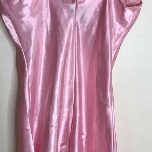 vtg Cacique 90s ladies pink button up‎ nightie babydoll romper size small sexy - Image 10