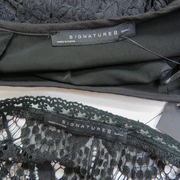 Revolve Signature 8 Black Lace Two Piece Cami Top and Mini Skirt Set Size Small - Image 5