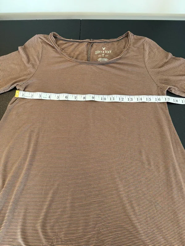 American Eagle Soft & Sexy Striped Tunic Size M Brown - Image 4