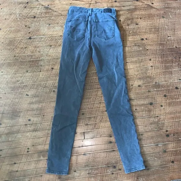 American Eagle gray multi button highest rise 4 long jeggings - Image 4