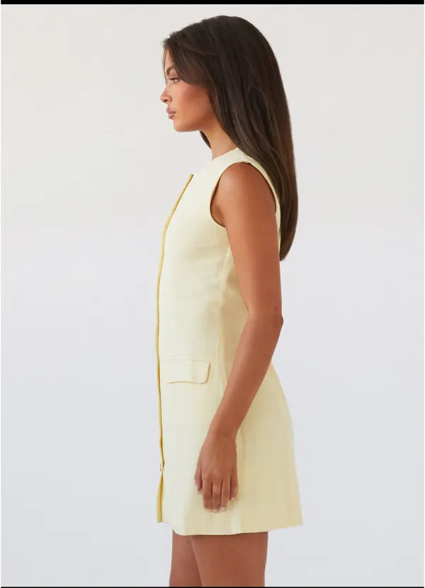 Peppermayo NWT Yellow Linen Mini Dress - Image 3