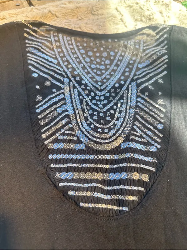 Victoria's Secret Black Short Sleeve Scoop Neck Tee with Lace Back - Image 4