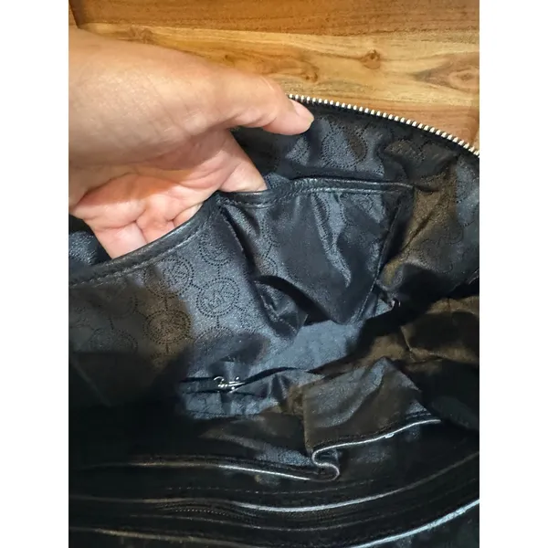 Michael Kors Gilmore satchel black nylon leather-trimmed shoulder bag casual - Image 10