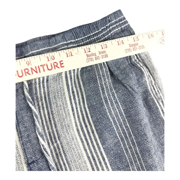 Old Navy Womens Blue White Striped Linen Blend Wide Leg Drawstring Pants Small - Image 4