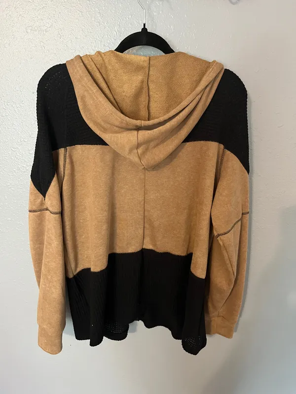Dokotoo Black and Tan Zip Hoodie Multiple Size M - Image 3